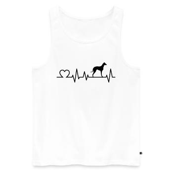 Galgo Espanol Heartbeat Lévrier espagnol - Débardeur bio Premium Homme - blanc - Devant - AI Model Male 178 light (178cm)