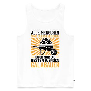 Galabauer Papa Landschaftsgärtner Galabau - Männer Premium Bio Tank Top - Weiß - Vorne - Michal (187cm)