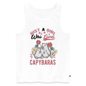 Just a girl who loves capybaras capybara - Men's Premium Organic Tank Top - white - Front - Michal (187cm)