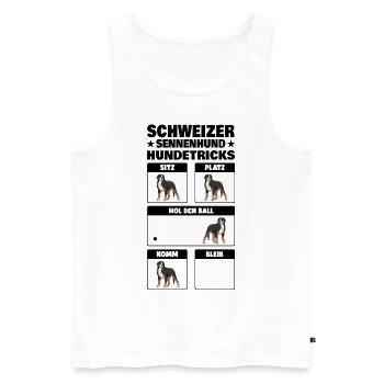 Großer Schweizer Sennenhund Hundetricks - Männer Premium Bio Tank Top - Weiß - Vorne - AI Model Male 178 light (178cm)