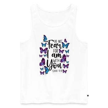 Citation de verset biblique chrétien - Débardeur bio Premium Homme - blanc - Devant - AI Model Male 178 light (178cm)
