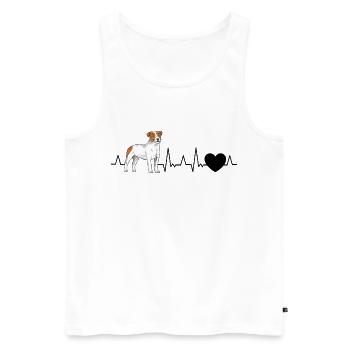 Parson Russell Terrier Heartbeat - Men's Premium Organic Tank Top - white - Front - Michal (187cm)