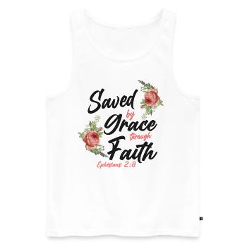 Christian Bible Verse Quote Rose - Männer Premium Bio Tank Top - Weiß - Vorne - AI Model Male 178 light (178cm)