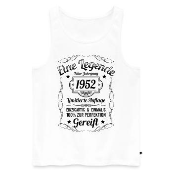 Geburtsjahr 1952 Vintage Geburtstag Legende 1952 - Männer Premium Bio Tank Top - Weiß - Vorne - AI Model Male 178 light (178cm)