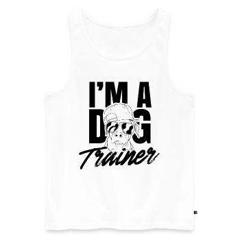 I am a dog trainer dog school dog handler - Men's Premium Organic Tank Top - white - Front - AI Model Male 178 light (178cm)