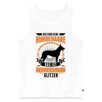 Hollandse Herder Glitzer Holländischer Schäferhund - Männer Premium Bio Tank Top - Weiß - Vorne - Michal (187cm)