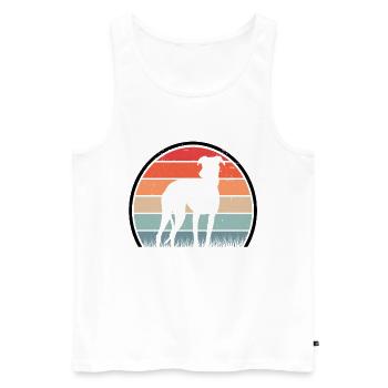 Whippet Retro Windhund Vintage Sighthound - Männer Premium Bio Tank Top - Weiß - Vorne - AI Model Male 178 light (178cm)