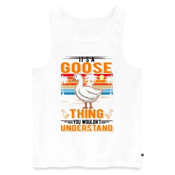 Goose Thing Goose Goose Goose Breeder - Men's Premium Organic Tank Top - white - Front - AI Model Male 178 light (178cm)