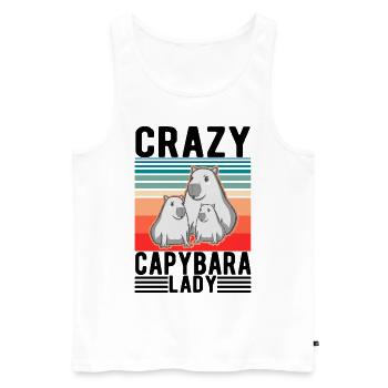 Folle dame Capybara Wasserschwein Capibara - Débardeur bio Premium Homme - blanc - Devant - Michal (187cm)