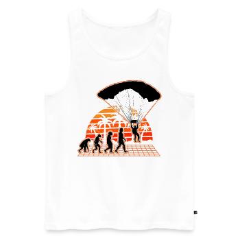 Parachutist Evolution Sunset Parachute - Men's Premium Organic Tank Top - white - Front - AI Model Male 178 light (178cm)