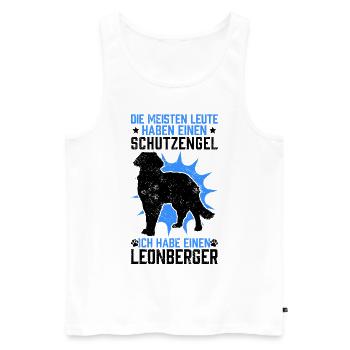 Glückspilze haben einen Leonberger Leonberg Hund - Männer Premium Bio Tank Top - Weiß - Vorne - AI Model Male 178 light (178cm)