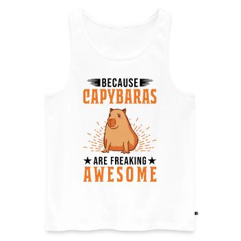 Because Capybaras are freaking awesome - Männer Premium Bio Tank Top - Weiß - Vorne - Michal (187cm)