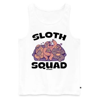 Sloth Squad - Männer Premium Bio Tank Top - Weiß - Vorne - AI Model Male 178 light (178cm)