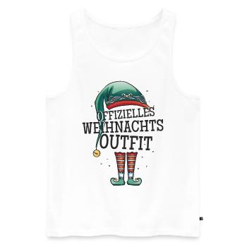 Offizielles Weihnachtsoutfit Weihnachten Wichtel - Männer Premium Bio Tank Top - Weiß - Vorne - AI Model Male 178 light (178cm)