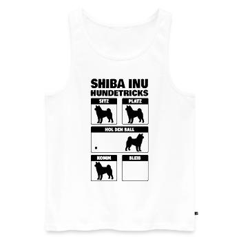Shiba Inu Hundetricks - Männer Premium Bio Tank Top - Weiß - Vorne - AI Model Male 178 light (178cm)