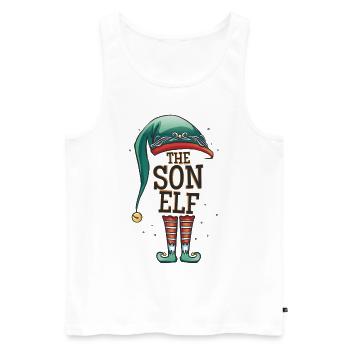Le Fils Elfe Le Fils Elfe Tenue de Noël Garçons - Débardeur bio Premium Homme - blanc - Devant - Michal (187cm)