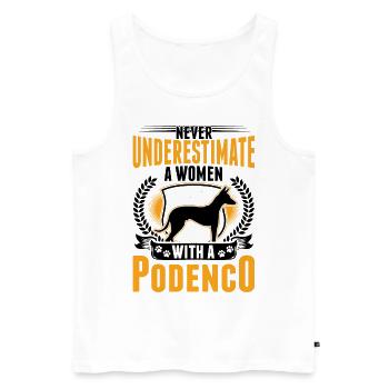 Podenco Woman Spanish Greyhound Ibizan Hound - Men's Premium Organic Tank Top - white - Front - Michal (187cm)