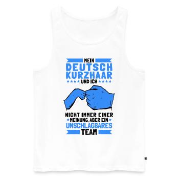 Mein Deutsch Kurzhaar und Ich Vorstehhund - Männer Premium Bio Tank Top - Weiß - Vorne - AI Model Male 178 light (178cm)