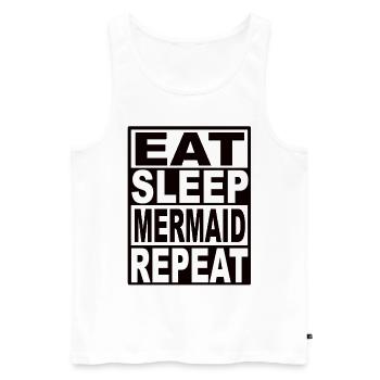 Eat Sleep Mermaid Repeat - Männer Premium Bio Tank Top - Weiß - Vorne - AI Model Male 178 light (178cm)