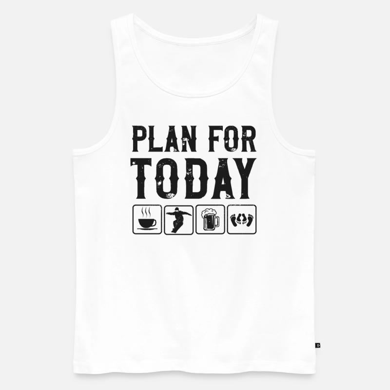 Snowboarding Snowboard Coffee Beer - Männer Premium Bio Tank Top - Weiß