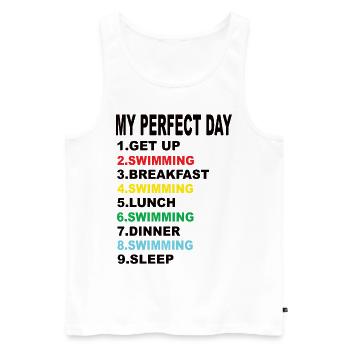 Mein Perfekter Tag Schwimmen - Männer Premium Bio Tank Top - Weiß - Vorne - Michal (187cm)