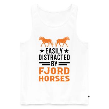 Easily distracted by Fjord Horses Fjord Horse - Men's Premium Organic Tank Top - white - Front - AI Model Male 178 light (178cm)