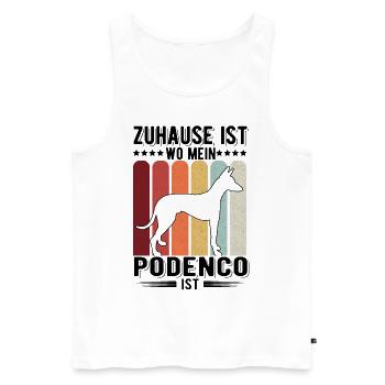 Zuhause ist wo mein Podenco ist Ibizan Hound - Männer Premium Bio Tank Top - Weiß - Vorne - AI Model Male 178 light (178cm)