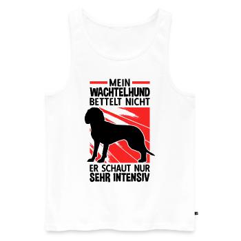 Mein Wachtelhund bettelt nicht Deutscher Wachtel - Männer Premium Bio Tank Top - Weiß - Vorne - Michal (187cm)