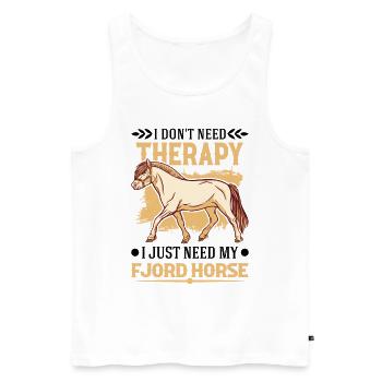 Fjord Horse Therapy Norwegian Horse Fjord Horse - Men's Premium Organic Tank Top - white - Front - AI Model Male 178 light (178cm)