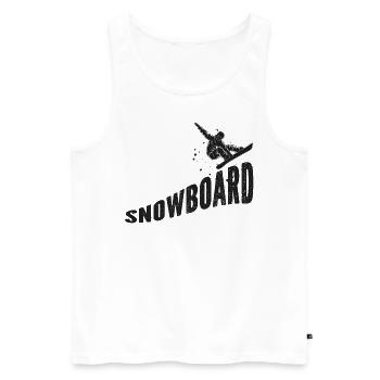 Snowboarding Snowboard Vintage - Männer Premium Bio Tank Top - Weiß - Vorne - Michal (187cm)