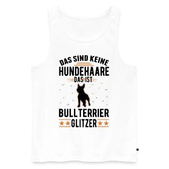 Bullterrier Glitzer Miniature Bull Terrier - Männer Premium Bio Tank Top - Weiß - Vorne - Michal (187cm)