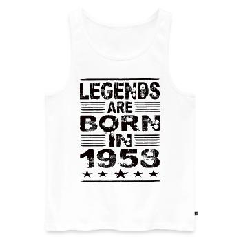 Legenden werden 1958 geboren - Männer Premium Bio Tank Top - Weiß - Vorne - Michal (187cm)