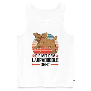 Die mit dem Labradoodle Australian Labradoodle - Männer Premium Bio Tank Top - Weiß - Vorne - Michal (187cm)