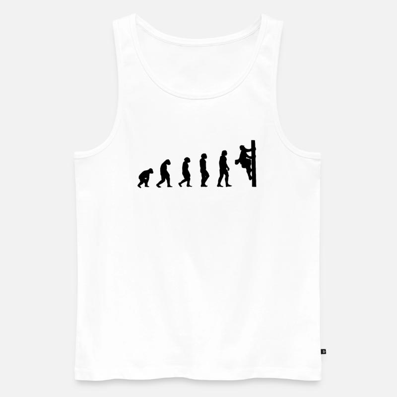 Netzelektriker Evolution Geschenk Elektriker - Männer Premium Bio Tank Top - Weiß