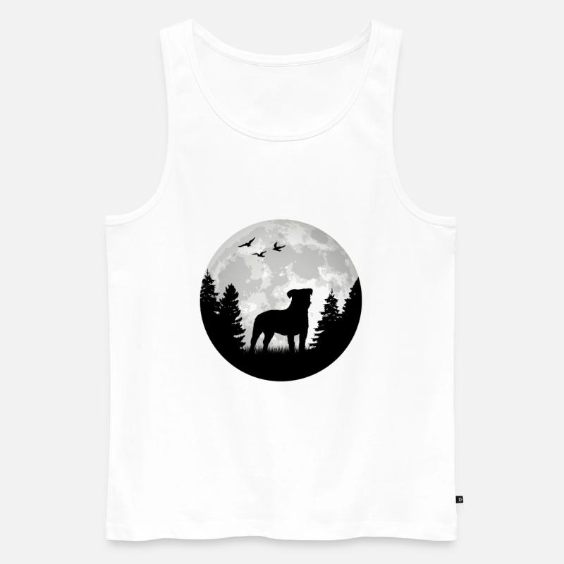 Jack Russell Terrier Mond - Männer Premium Bio Tank Top - Weiß