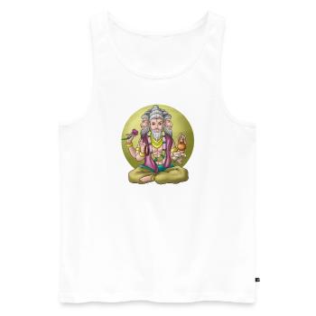 India Indian Hindu Pride Brahma God I Gift - Men's Premium Organic Tank Top - white - Front - Michal (187cm)