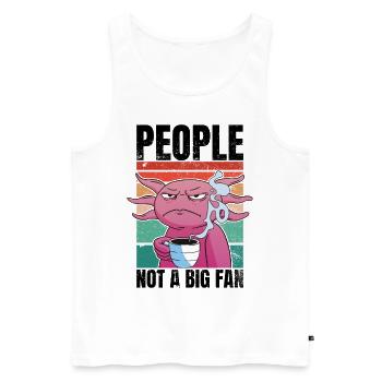 Axolotl with coffee - People Not A Big Fan - Men's Premium Organic Tank Top - white - Front - Michal (187cm)