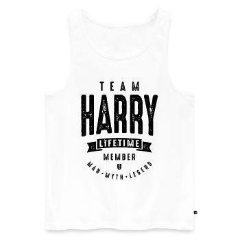 Team Harry Lifetime Member Funny Personalized - Men's Premium Organic Tank Top - white - Front - AI Model Male 178 light (178cm)