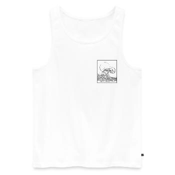 Esthétique japonaise La grande vague au large de Kanagawa - Débardeur bio Premium Homme - blanc - Devant - Michal (187cm)