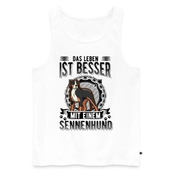 Großer Schweizer Sennenhund - Männer Premium Bio Tank Top - Weiß - Vorne - Michal (187cm)
