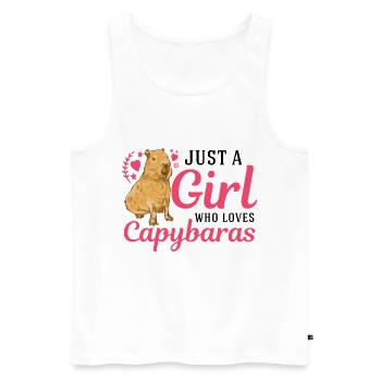Just a girl who loves capybaras capybara - Men's Premium Organic Tank Top - white - Front - Michal (187cm)