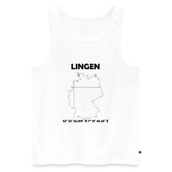 Lingen Map - Men's Premium Organic Tank Top - white - Front - AI Model Male 178 light (178cm)