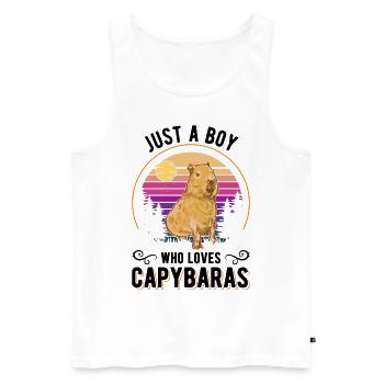 Just a boy who loves Capybaras capybara - Men's Premium Organic Tank Top - white - Front - Michal (187cm)