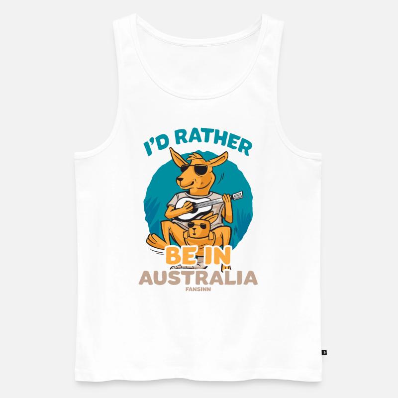 I'd Rather Be In Australia - Männer Premium Bio Tank Top - Weiß