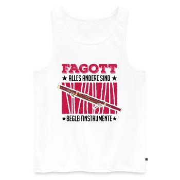 Fagott Alles andere sind Begleitinstrumente - Männer Premium Bio Tank Top - Weiß - Vorne - Michal (187cm)