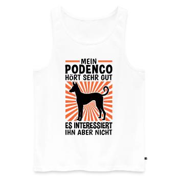 Podenco Ibicenco hört gut Ibizan Hound - Männer Premium Bio Tank Top - Weiß - Vorne - AI Model Male 178 light (178cm)