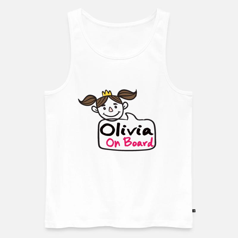 Olivia On Board - Männer Premium Bio Tank Top - Weiß