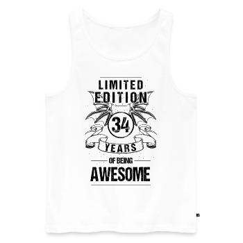 34th Birthday Vintage Limited Edition 34 years RP - Men's Premium Organic Tank Top - white - Front - Michal (187cm)