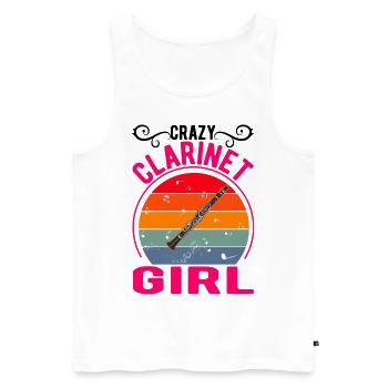 Crazy Clarinet Girl Klarinette Klarinettist - Männer Premium Bio Tank Top - Weiß - Vorne - Michal (187cm)