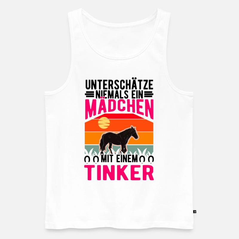 Irish Tinker Pferd Mädchen Tinkerpferd - Männer Premium Bio Tank Top - Weiß